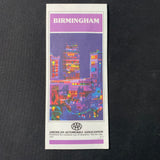 MAP Birmingham Alabama 1987 vintage highway map travel tourism