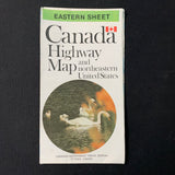 MAP Eastern Canada and Northeast United States 1973 vintage highway map