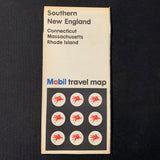 MAP Southern New England 1967 Mobil Connecticut Rhode Island Massachusetts vintage highway map