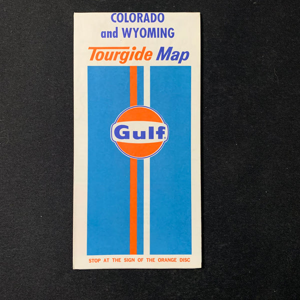 MAP Colorado Wyoming 1972 Gulf Tourgide vintage highway travel map