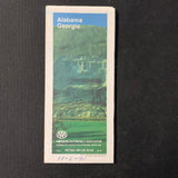 MAP Alabama Georgia vintage 1989 AAA highway travel road map