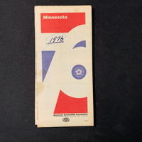 MAP Minnesota 1976 vintage highway travel road map AAA