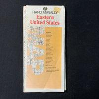 MAP Eastern United States Rand McNally 1990 highway travel vintage map