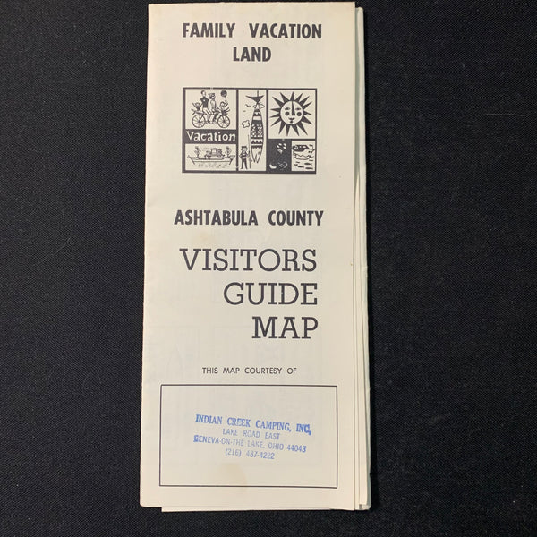 BROCHURE Ashtabula County Ohio visitors guide tourist vintage map