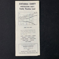 BROCHURE Ashtabula County Ohio visitors guide tourist vintage map