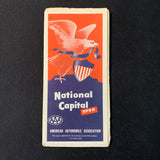 MAP National Capital Area vintage AAA road travel map 1958