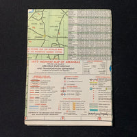 MAP Arkansas 1977 vintage state highway travel road map