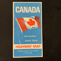 MAP Canada and Northern United States vintage 1967 highway road travel map