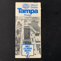 MAP Greater Tampa Florida vintage 1979 AAA highway city travel map First Florida Banks