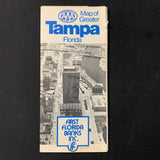 MAP Greater Tampa Florida vintage 1979 AAA highway city travel map First Florida Banks