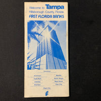 MAP Greater Tampa Florida vintage 1979 AAA highway city travel map First Florida Banks