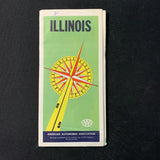 MAP Illinois vintage highway travel map AAA 1960