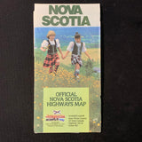 MAP Nova Scotia vintage 1987 highway travel road map Canada