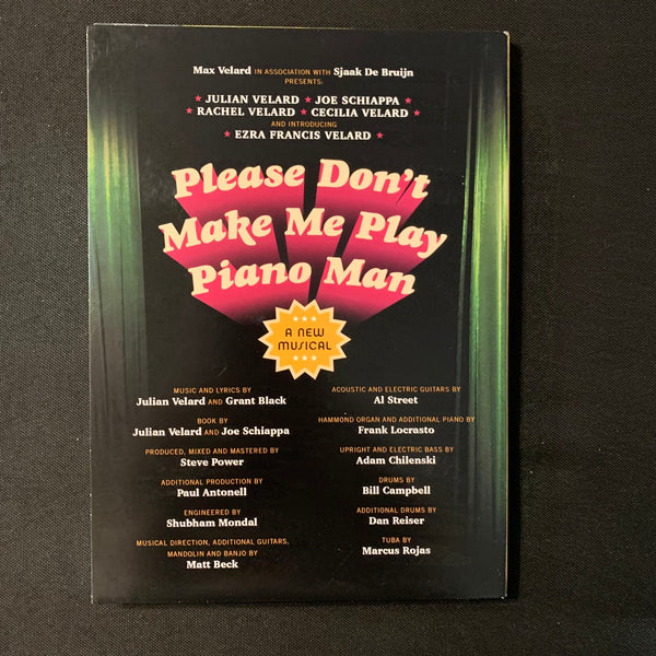 CD Julian Velard 'Please Don't Make Me Play Piano Man' Official Queens Cast Recording (2020)