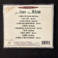 CD Jim Croce, Don McLean 'Back To Back Hits' (1995) American Pie, Time In a Bottle
