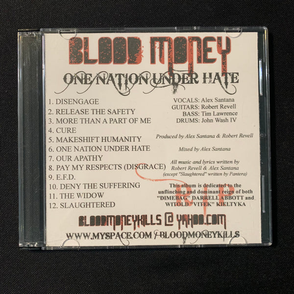 CD Blood Money 'One Nation Under Hate' (2008) promo demo Pantera cover