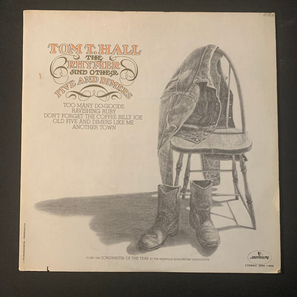 LP Tom T. Hall 'The Rhymer and Other Five and Dimers' (1973) VG+/VG+ country