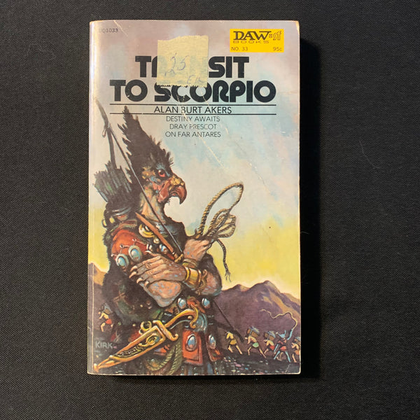 BOOK Alan Burt Akers 'Transit to Scorpio' (1972) science fiction fantasy paperback