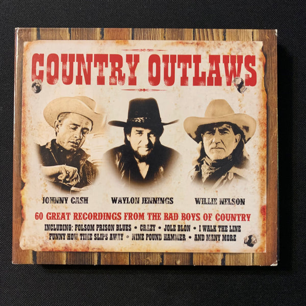 CD Country Outlaws (2013) 3-disc import Willie Nelson, Waylon Jennings, Johnny Cash