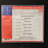 CD Divertimento (2005) Bartok, Bauer, Finney, Bakki, Hatch, Cauberghs Polish classical