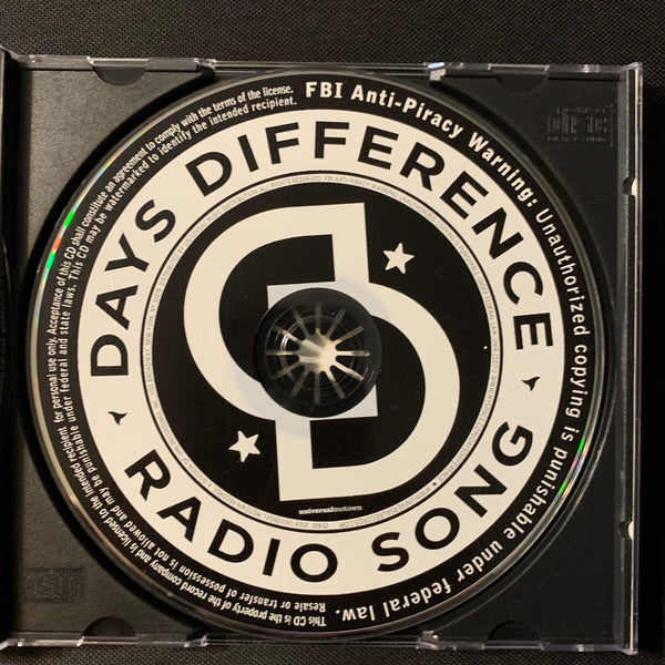 CD Days Difference 'Radio Song' (2008) 2-track promo radio DJ single