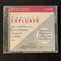 PC CD ROM Zane Publishing PowerCD Explorer +Merriam Webster Dictionary/Thesaurus (1997)