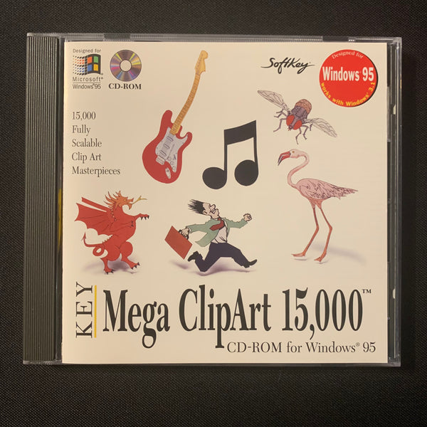 PC CD ROM Key Mega ClipArt 15,000 (1995) scalabale art vintage disc