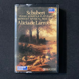 CASSETTE Schubert Piano Sonata B Flat; Moment Musical No. 6 (1983) Alicia de Larrocha TAPE DAMAGED