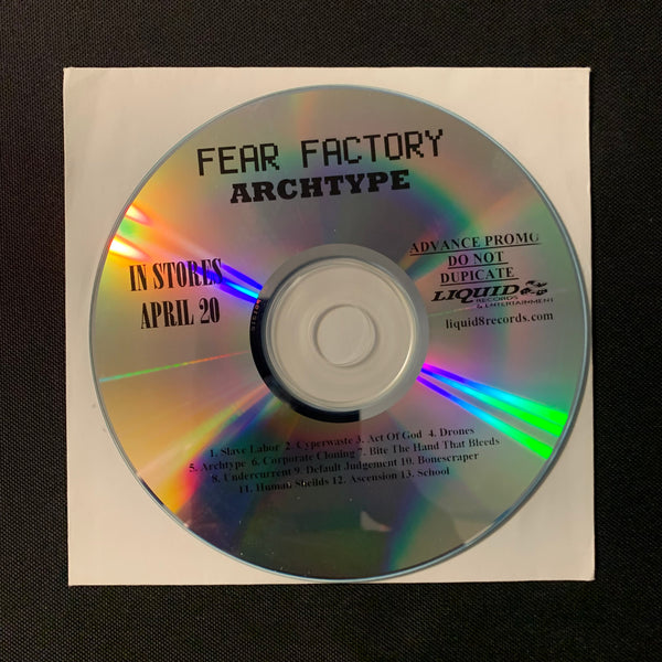 CD Fear Factory 'Archetype' (2004) US Liquid 8 Records promo CD-R Archtype