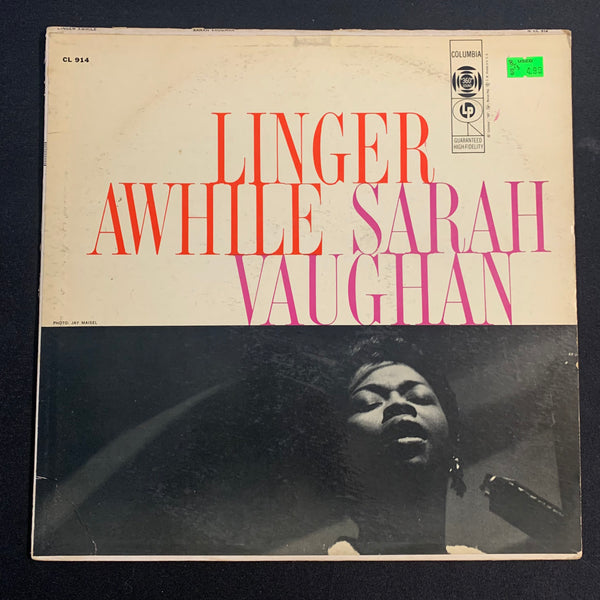 LP Sarah Vaughan 'Linger Awhile' (1956) VG+/VG vinyl record
