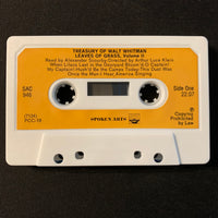 CASSETTE Walt Whitman 'Leaves of Grass Part 2' read by Alexander Scourby (1983) spoken word poetry