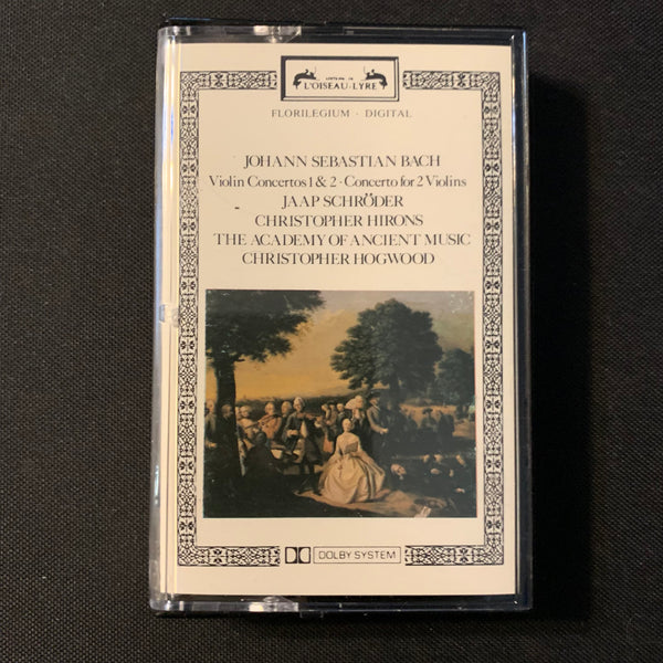 CASSETTE Bach Violin Concertos No 1 and 2, Concerto For 2 Violins (1982) Jaap Schroder, Christopher Hirons