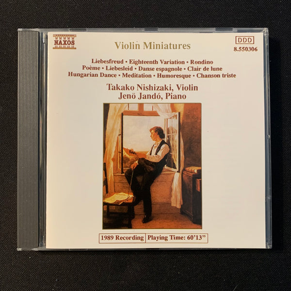 CD Takako Nishizaki, Jeno Jando 'Violin Miniatures' (1989) classical music Kreisler, Brahms, Boccherini