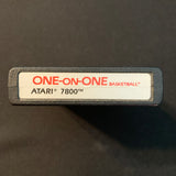 ATARI 7800 One On One (1988) tested basketball video game cartridge