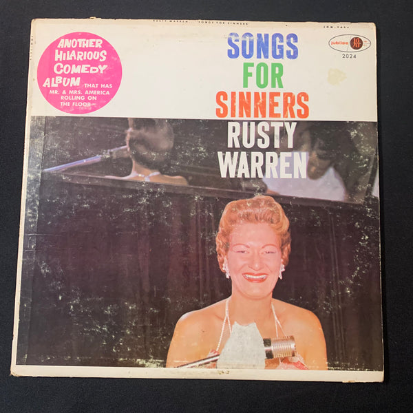 LP Rusty Warren 'Songs For Sinners' (1959) bawdy songs comedy VG/VG vinyl record
