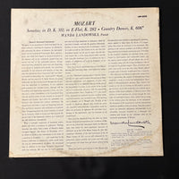 LP Wanda Landowska 'Mozart Sonatas' (1956) VG+/VG classical vinyl record
