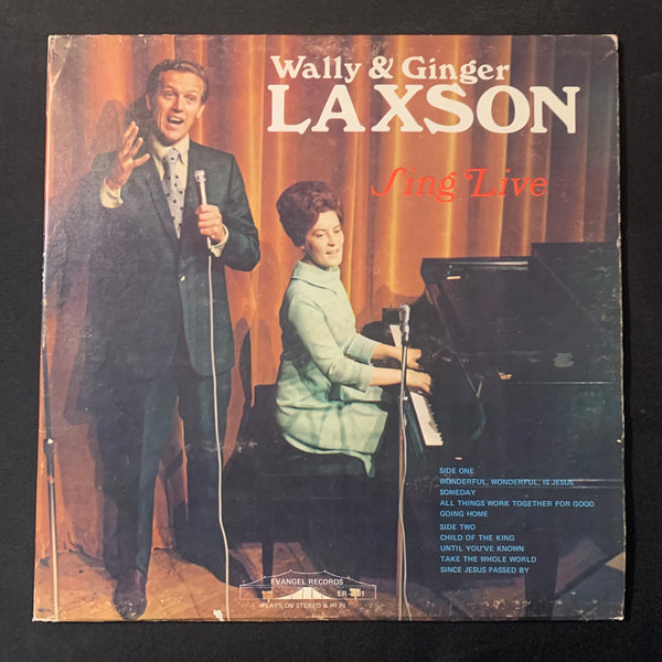 LP Wally and Ginger Laxson 'Sing Live' VG/VG private label Christian gospel Alabama
