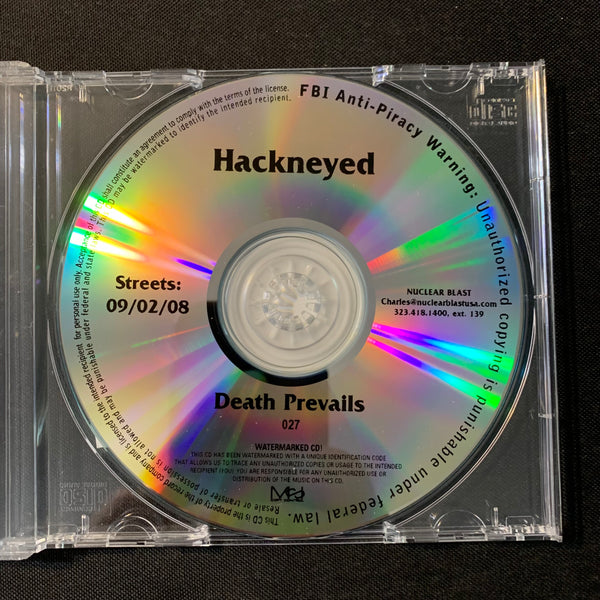 CD Hackneyed 'Death Prevails' (2008) watermarked promo disc no inserts death metal