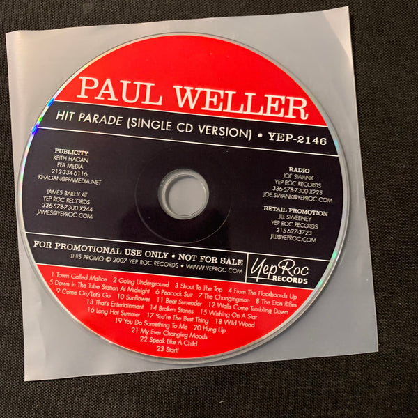 CD Paul Weller 'Hit Parade (Single CD Version)' (2007) promo disc no inserts Yep Roc