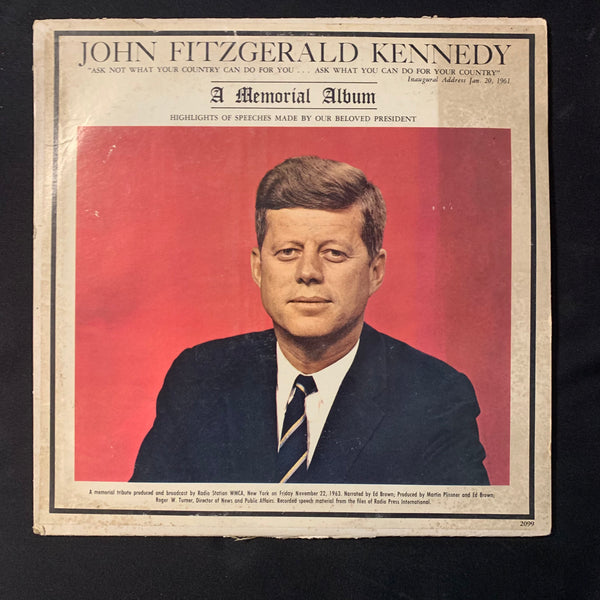 LP John Fitzgerald Kennedy 'A Memorial Album' (1963) VG/G+ spoken word speeches vinyl record