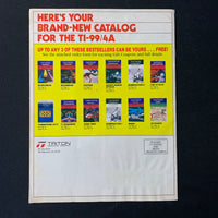 TI 99/4A Triton Products catalog Fall 1986 Texas Instruments mailorder dealer