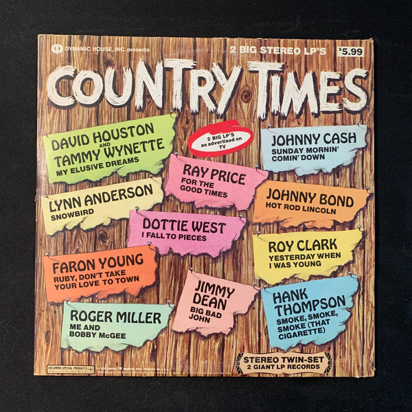 LP Country Times (1973) 2-record set as seen on TV Johnny Cash, Ray Price, Roy Clark VG/VG vinyl record