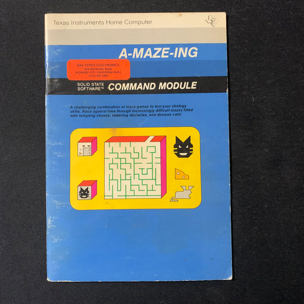 TI 99/4A A-Maze-Ing (old style) instruction manual only Texas Instruments