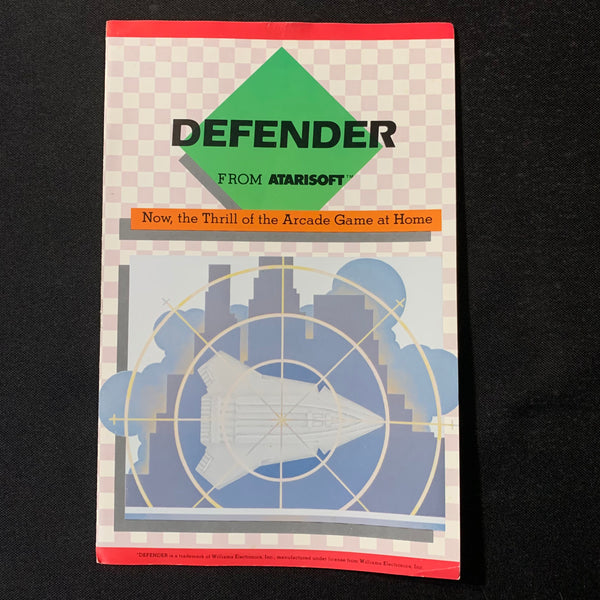 TI 99/4A Defender Atarisoft instruction manual only Texas Instruments