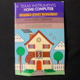 TI 99/4A Household Budget Management (new style) instruction manual only Texas Instruments