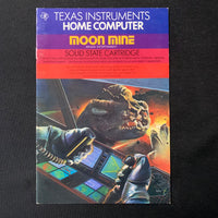 TI 99/4A Moon Mine Moonmine instruction manual only Texas Instruments