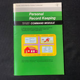 TI 99/4A Personal Record Keeping (old style) instruction manual only Texas Instruments