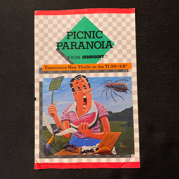 TI 99/4A Picnic Paranoia Atarisoft instruction manual only Texas Instruments