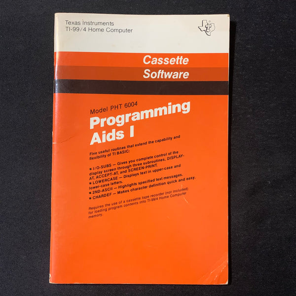 TI 99/4A Programming Aids I (old style) instruction manual only Texas ...