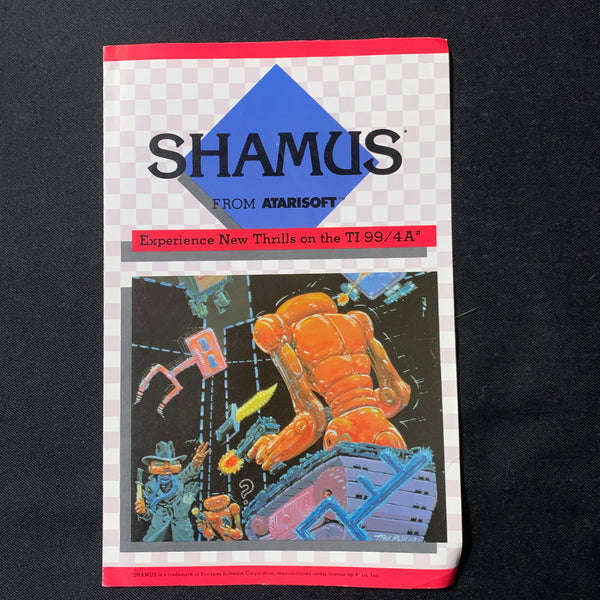 TI 99/4A Shamus Atarisoft instruction manual only Texas Instruments